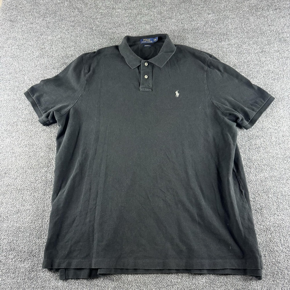 Polo Ralph Lauren Polo Shirt Mens 2XL Black Short Sleeve Classic Fit Pony Logo